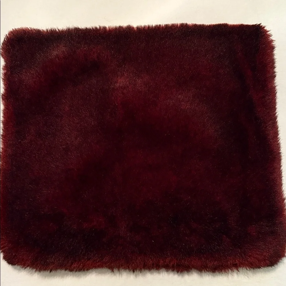 Pottery Barn Plush Burgundy Faux Fur Pillow Cover